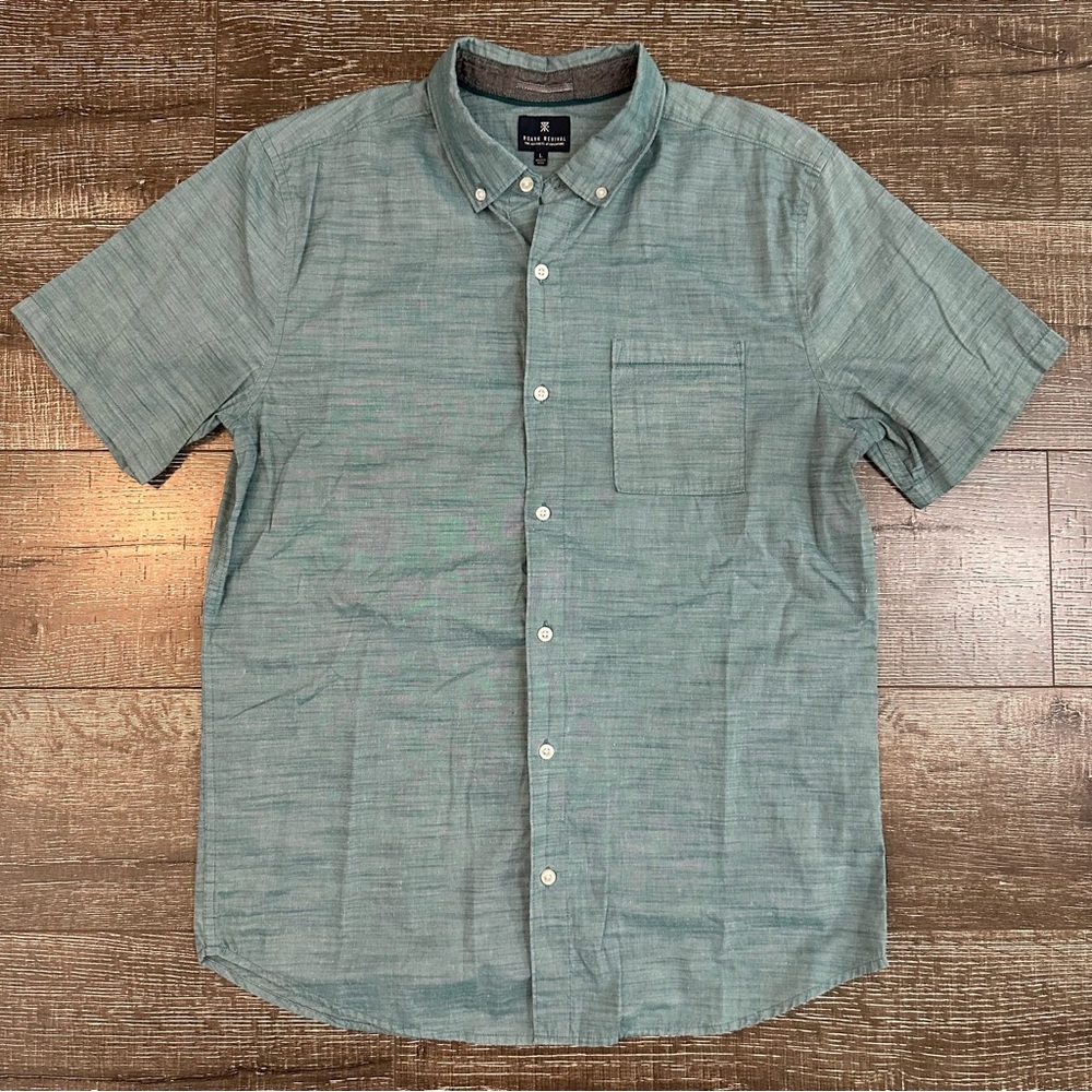 Roark Revival Men's Casual Teal Button-Down Shirt